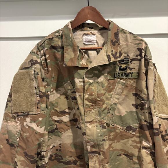 US Army Combat Uniform Jacket Mens Large Long Multicam Camo Tactical Coat 8415-0 - Picture 4 of 14